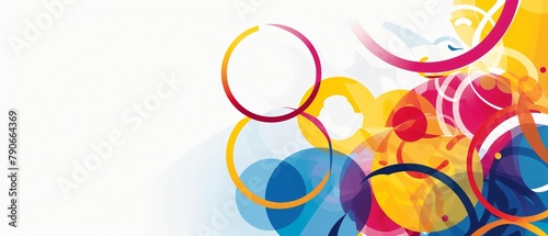 Jeux olympiques, fond blanc et coloré, illustration graphique, ia générative