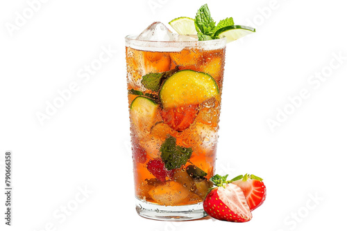 Pimms Cup Cocktail Isolated on Transparent Background