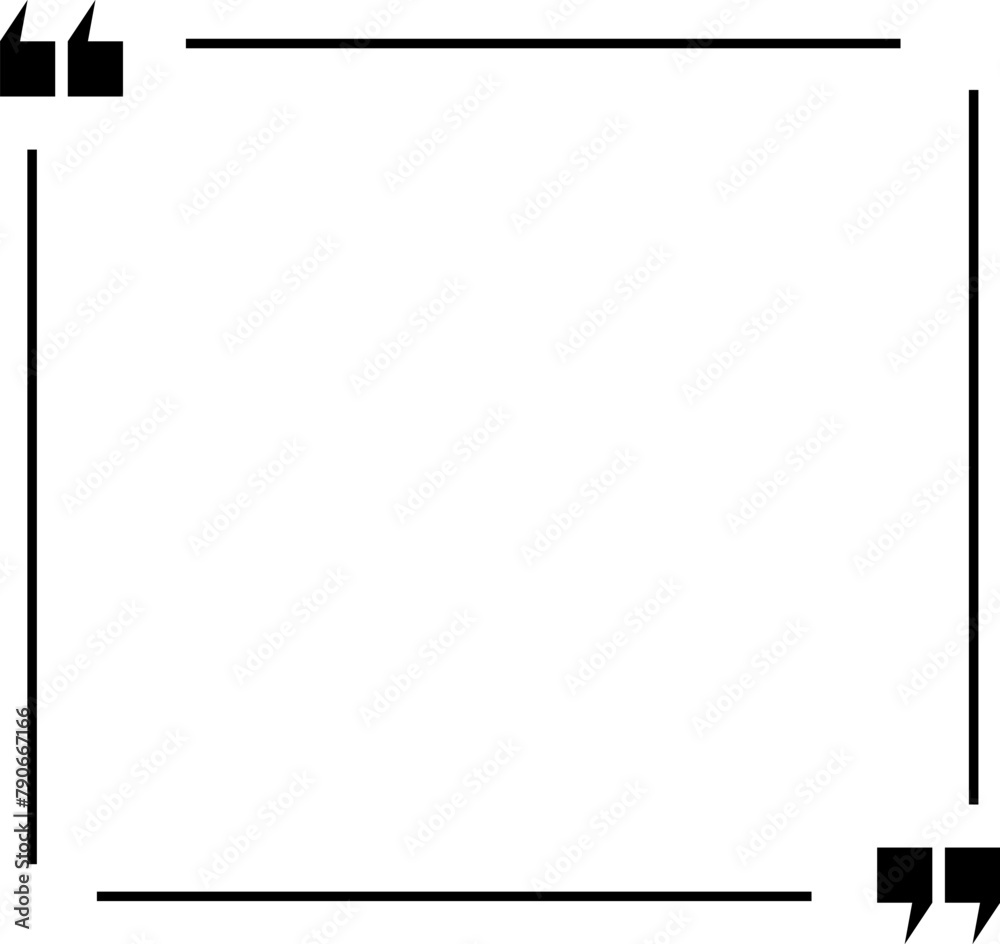 Obraz premium Quote box frame icon set. Quote symbol and mark quote. Quote frames. Comment, text box. Speech bubbles with quotation marks. Blank text message box for quotes. Blog post template. Vector illustration.