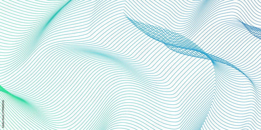 Abstract blend blue wave lines and technology background. Background lines wave abstract stripe design. White background, mesh abstract, vector gradient line soft blend.	
