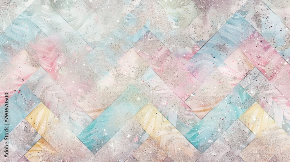 Soft Pastel Herringbone Background with Whimsical Glitter