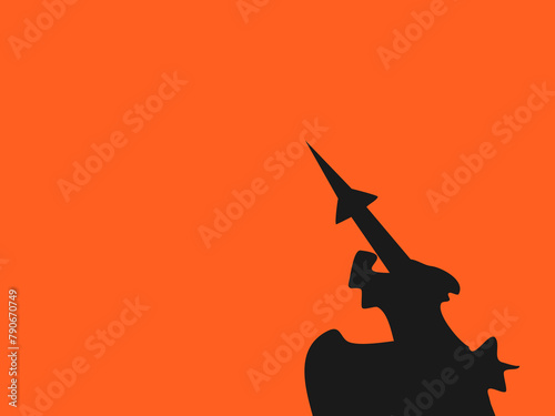 flat design missile war vector illustration