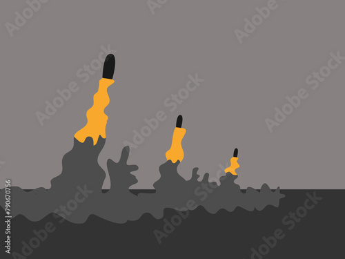 flat design missile war vector illustration
