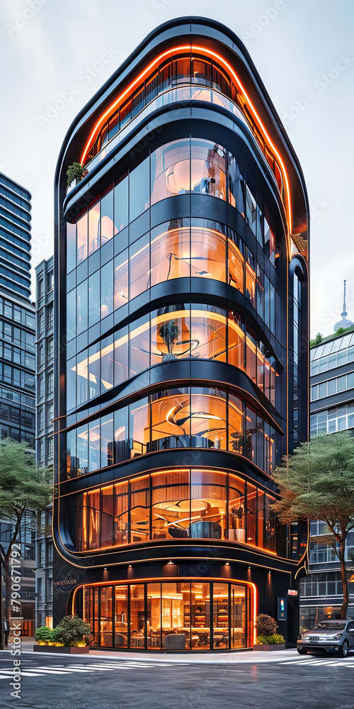 Fototapeta premium Large Building With Many Windows