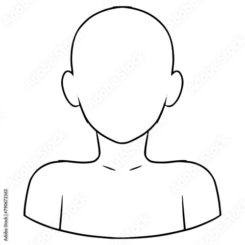 Wallpaper Mural faceless avatar person illustration hand drawn outline vector Torontodigital.ca