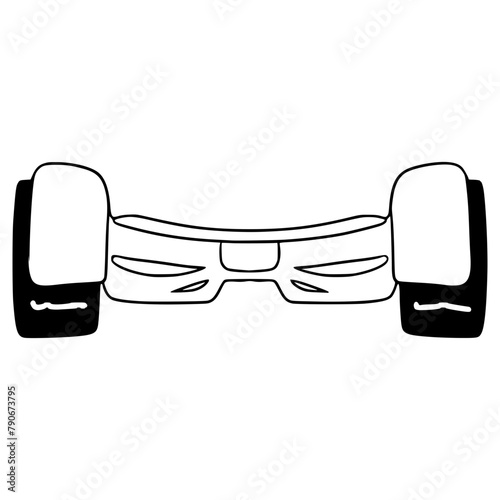 hoverboard illustration hand drawn outline vector