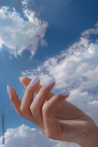 Soft Lilac Nails: High-End Fashion Magazine Worthy Image with Medium Length Cloud Nails