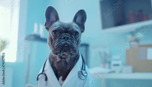 Veterinarian french bulldog in clinic © Minerva Studio