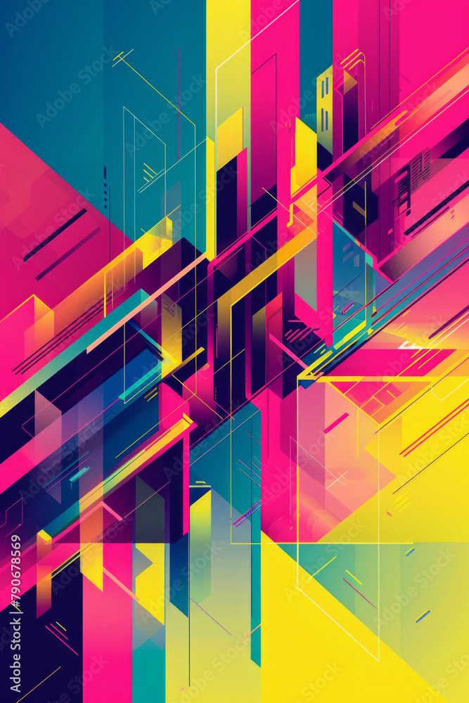 Fototapeta premium Colorful geometric pattern flat design for brochure