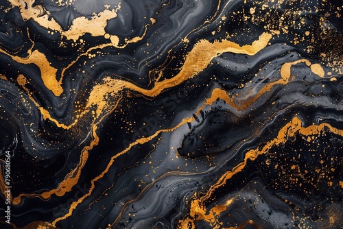 Black and gold marble background