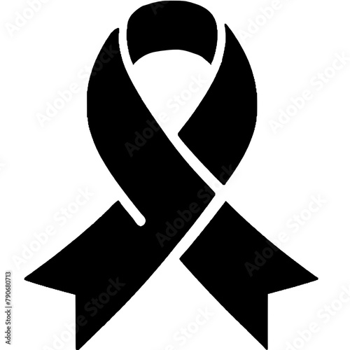 vector illustration of a black ribbon symbol