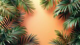 This is a rose gold summer tropical palm leaves cover design template modern set. This is a social media stories and post creative modern set.