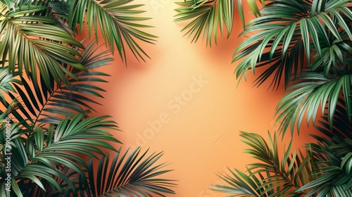 This is a rose gold summer tropical palm leaves cover design template modern set. This is a social media stories and post creative modern set.