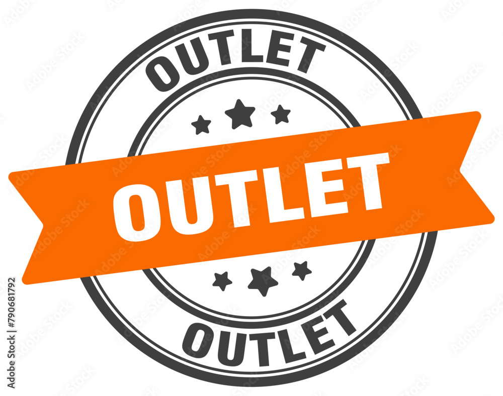 Fototapeta premium outlet stamp. outlet label on transparent background. round sign