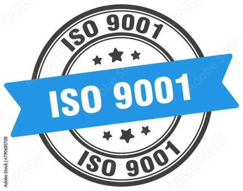 iso 9001 stamp. iso 9001 label on transparent background. round sign