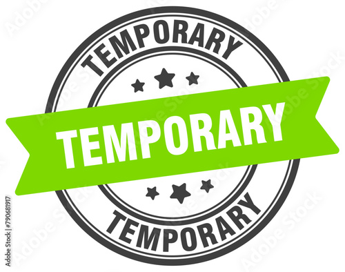temporary stamp. temporary label on transparent background. round sign