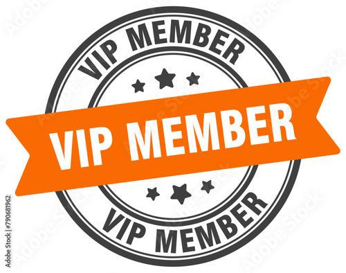 vip member stamp. vip member label on transparent background. round sign