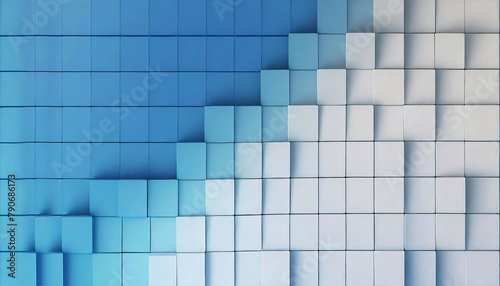 3D geometric blocks background Minimalistic blue and white checkerboard Realistic 4k 8k big screen HD wallpaper