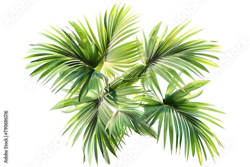 palm tree leaves isolated on white background  
