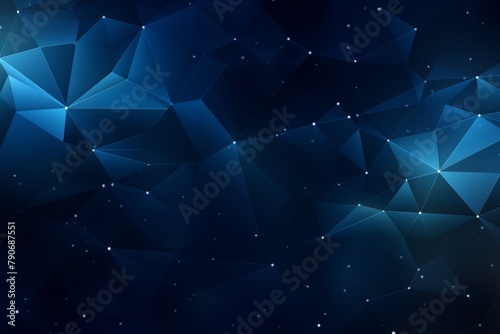 Black dark navy blue silver abstract pattern background. Geometric shape. Line triangle angle fold polygon diamond 3D. Color gradient ombre. Rough grain noise. Light shadow. Matte shimmer. Minimum