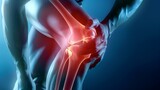 Medical Knee arthritis concept. Joint problems, tendon inflammation.