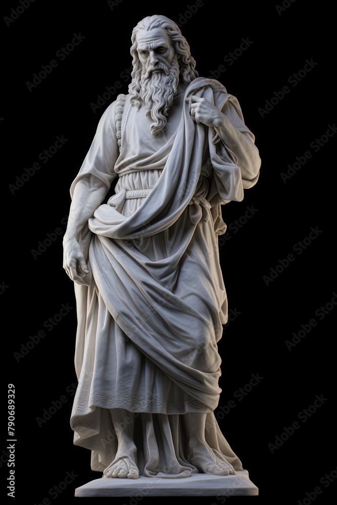 a statue of the person with a large cloak and a beard