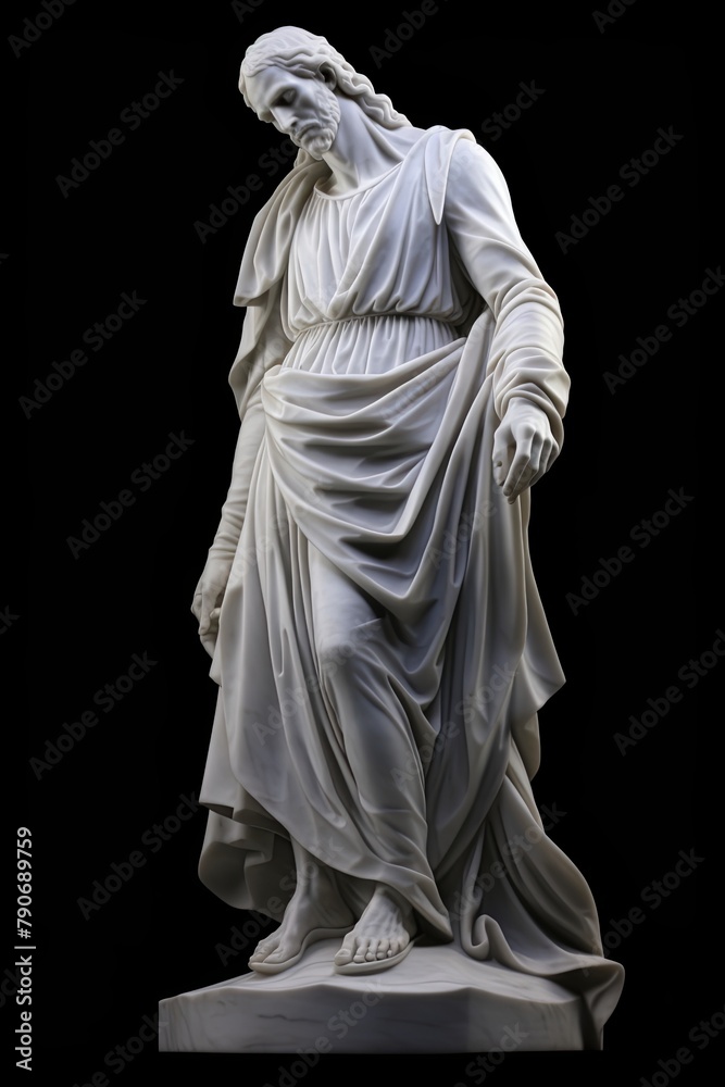 a statue of jesus is shown on a black background - - image 343150