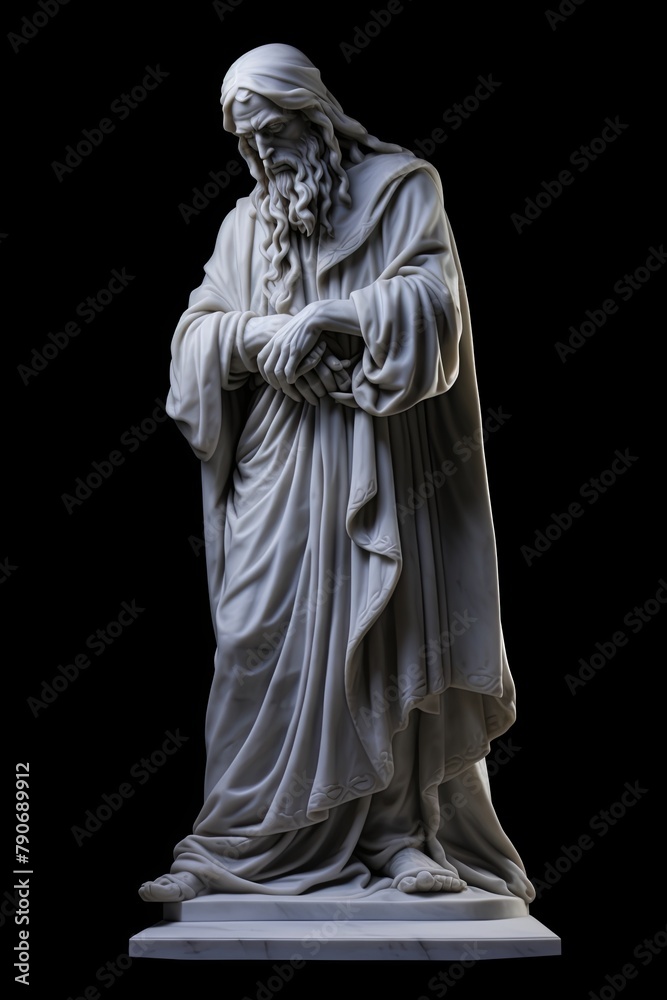 a statue of a man with long hair and a beard a statue of a man with long hair and a beard