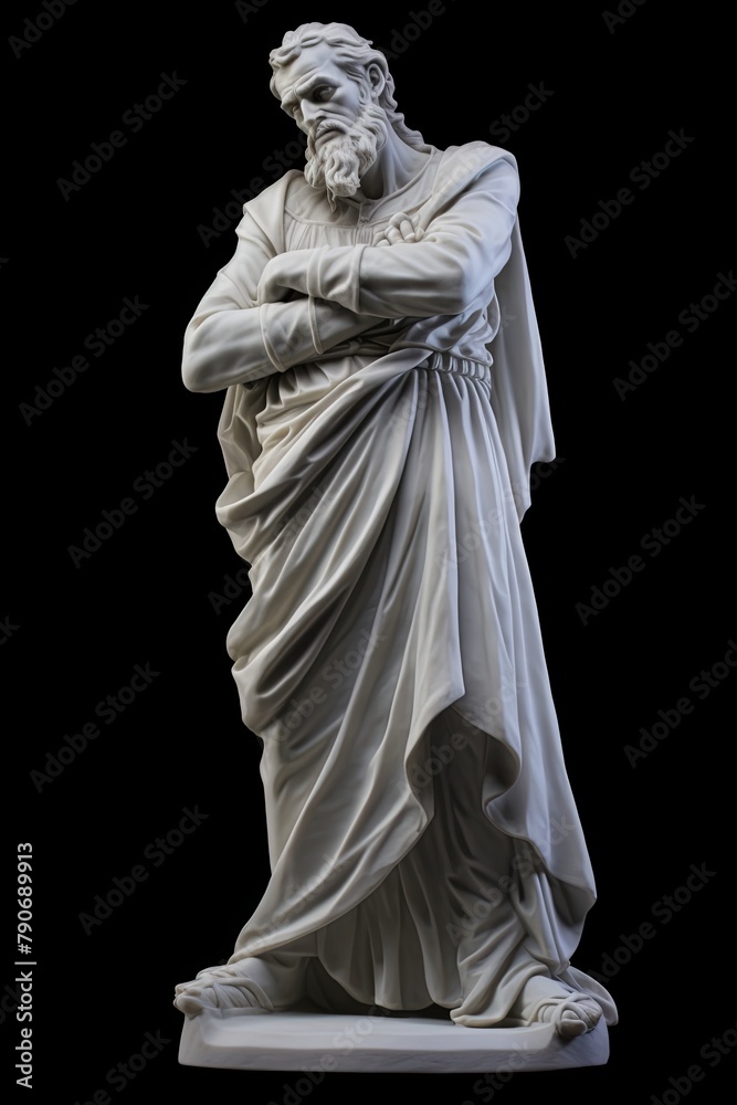 the statue is wearing a draped blanket and holding his hands the statue is wearing a draped blanket and holding his hands