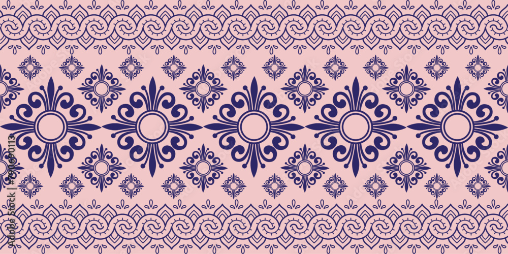 Seamless pattern with a repeating design of small blue flowers Seamless pattern with a repeating design of small blue flowers