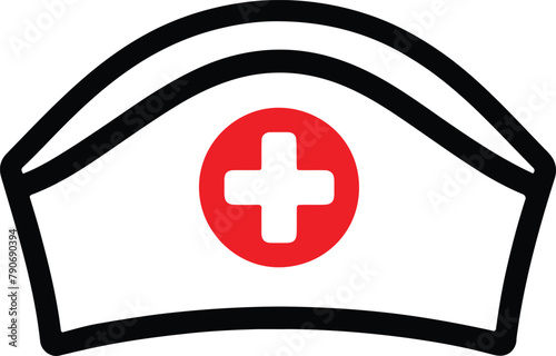 Nurse cap vector icon illustration.