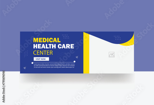 Medical Facebook cover marketing web banner design dental template