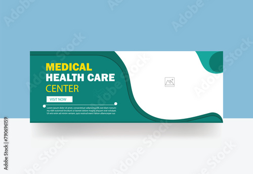 Medical Facebook cover marketing web banner design dental template