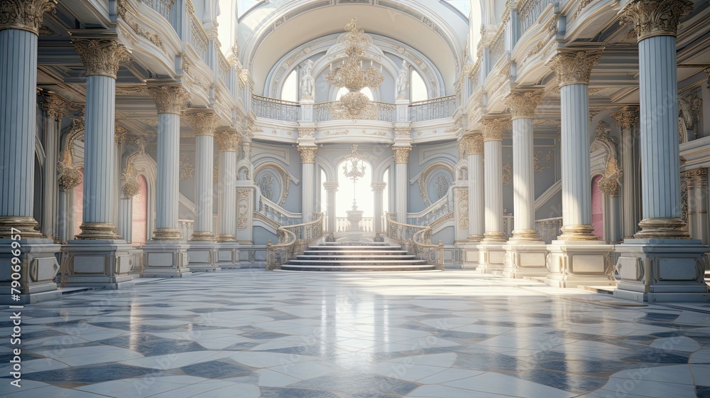 Interior of the church of st mary. AI generated art illustration.