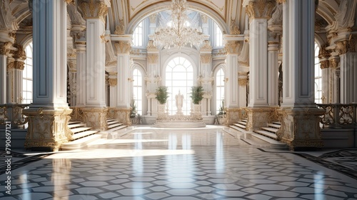 Interior of the church of st mary. AI generated art illustration. © Fire