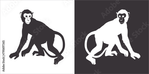 Illustration vector graphics of monkey icon