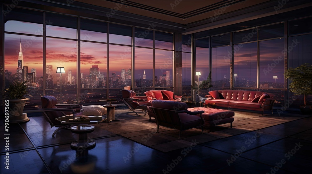 Interior of room. AI generated art illustration.