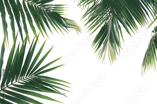palm tree leaves isolated on white background © jutamas