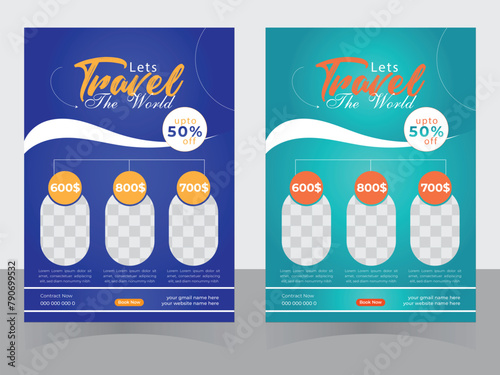 travel agencyflyer design template photo