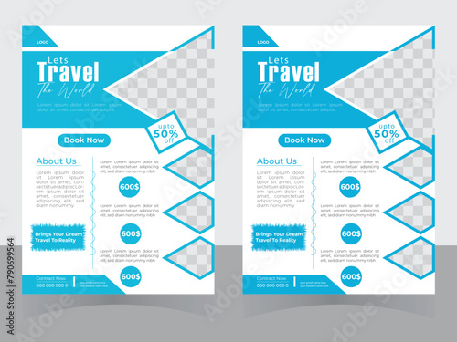 travel agencyflyer design template photo