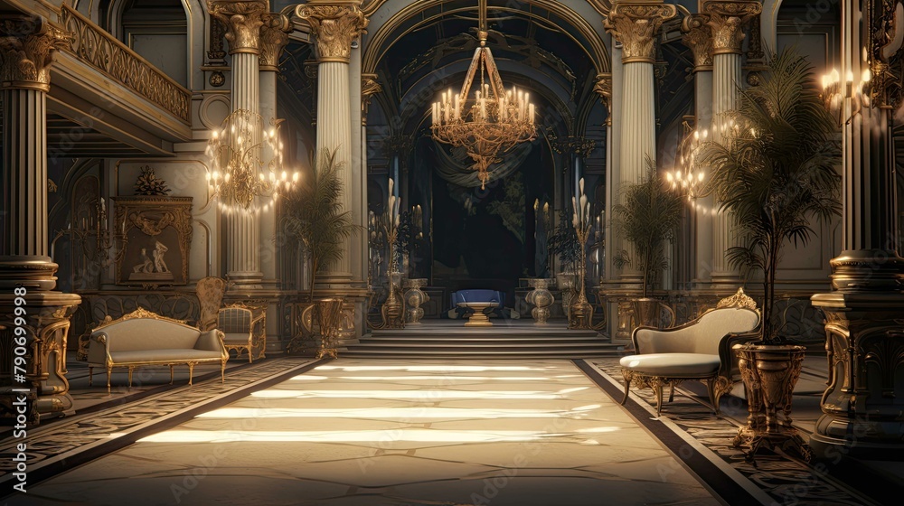 Interior of church. AI generated art illustration. Interior of church. AI generated art illustration.