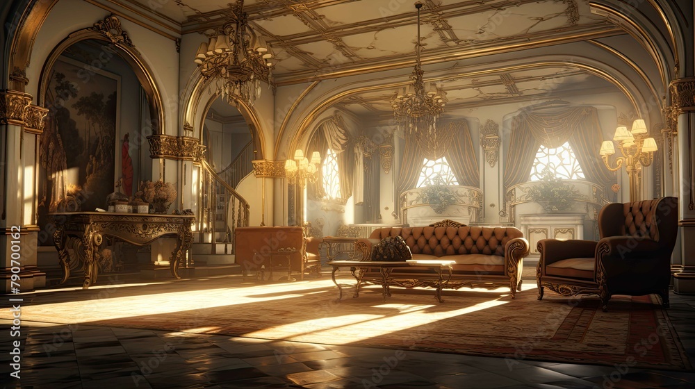 Interior of church. AI generated art illustration. Interior of church. AI generated art illustration.