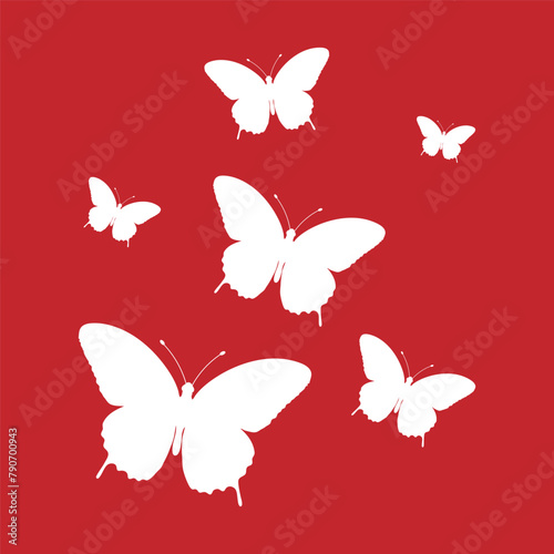 Pattern with butterflies silhouette