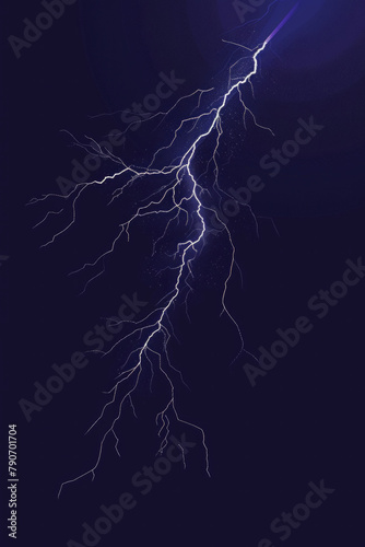 Isolated lightning on a dark blue background