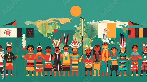 Illustration of indigenous peoples, Africa Celebrating the Culture and Heritage of Indigenous Peoples photo