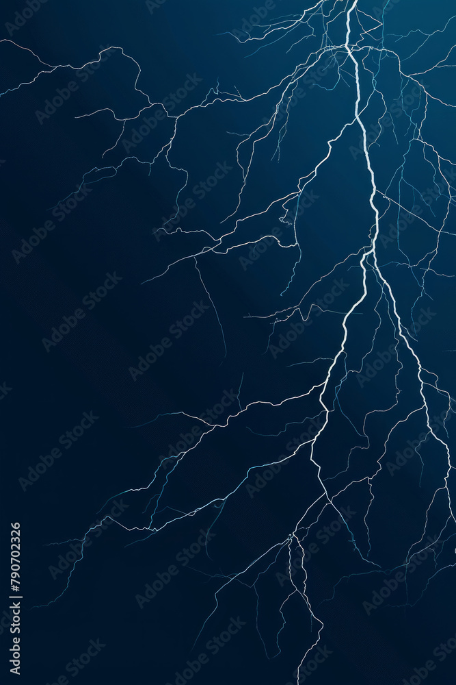 Isolated lightning on a dark blue background