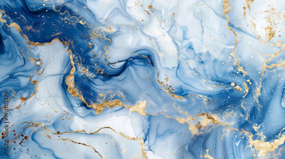 Fototapeta premium Marble ink abstract art from exquisite original painting for abstract background. Painting was painted on high quality paper texture to create smooth marble background pattern of ombre alcohol ink