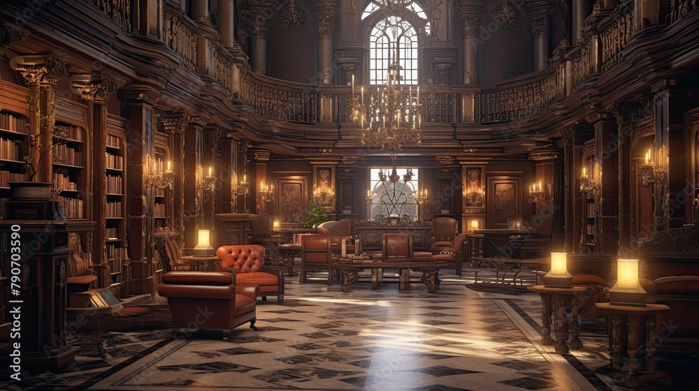 Obraz premium Interior of the church of st mary. AI generated art illustration.