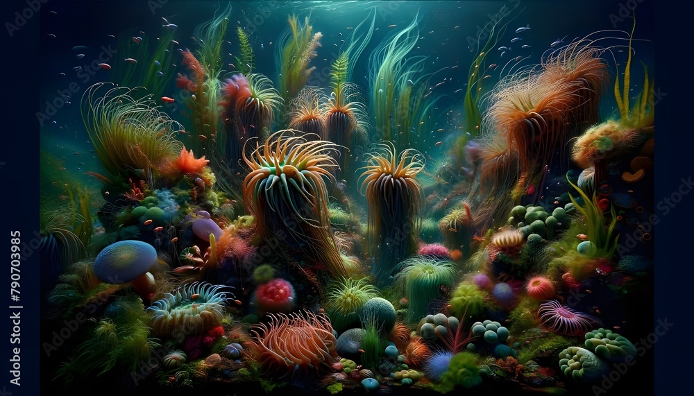 coral reef in the night