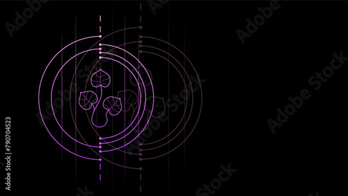 Art Abstract Dark Background WIth Gradient Plant Geometric Glow Vector Design Style